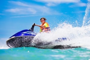 Photo of a Teenager Jet Skiing, One of the Most Popular Myrtle Beach Water Sports