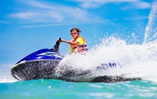 Photo of a Teenager Jet Skiing, One of the Most Popular Myrtle Beach Water Sports