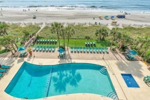 Photo of North Shore Hotel's Oceanside Pool Area, Just a Short Drive from a Jet Ski Rental in Myrtle Beach.