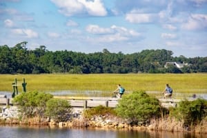 Photo of a Couple on a Myrtle Beach Cycling Journey on the Waccamaw Neck Bikeway.