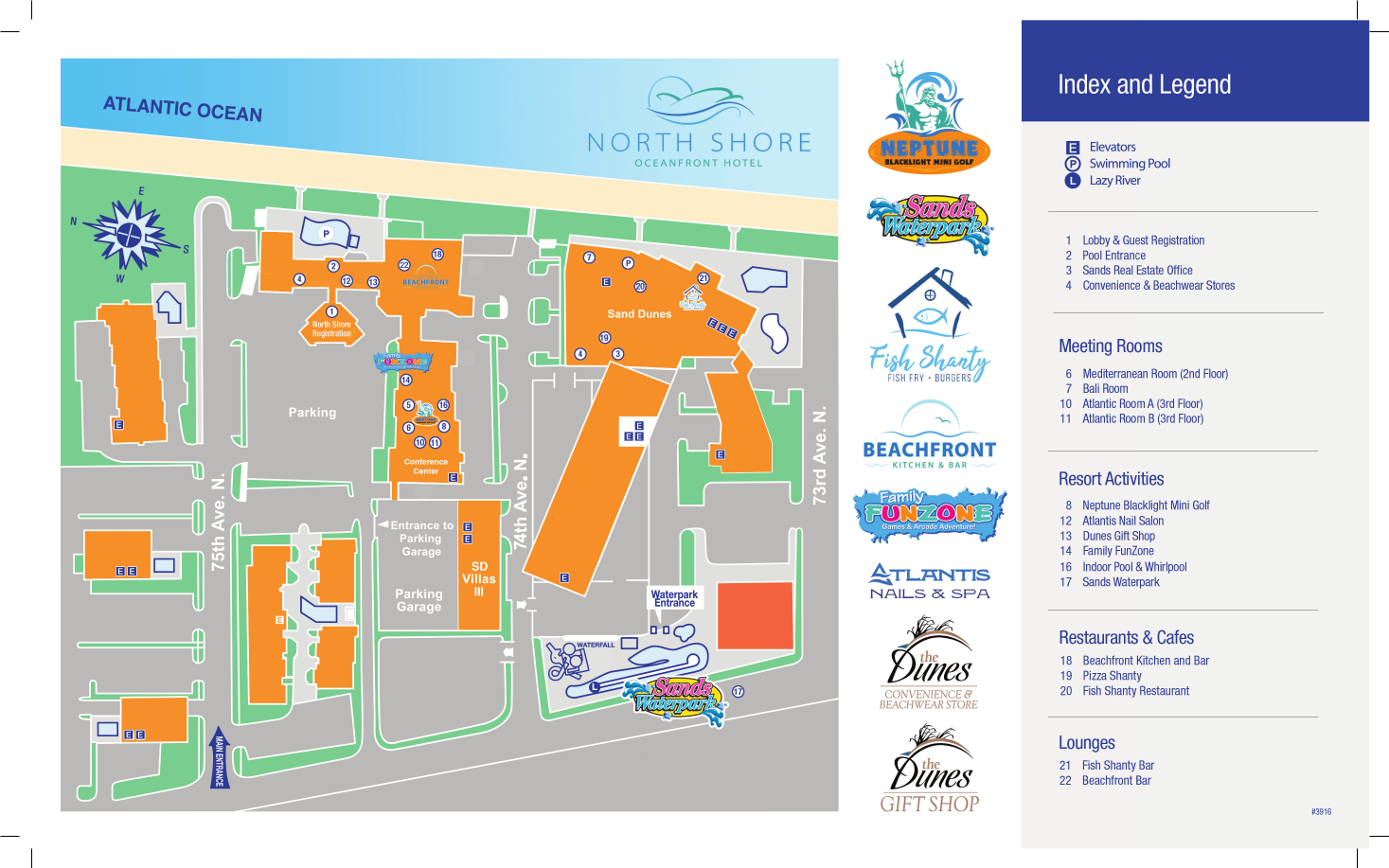 Myrtle Beach Hotels North Shore Resorts North Shore Hotel Map   North Shore Hotel Map 